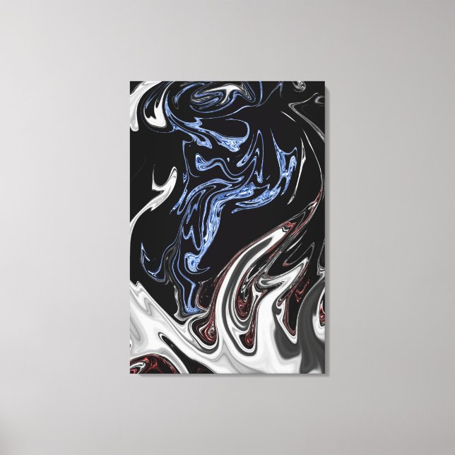 Abstrakte Kunst in Weiß und Blau | Beste Kunst Leinwanddruck (Vorderseite)