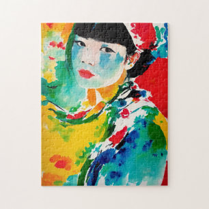 Abstrakte Kunst Japanische Frau