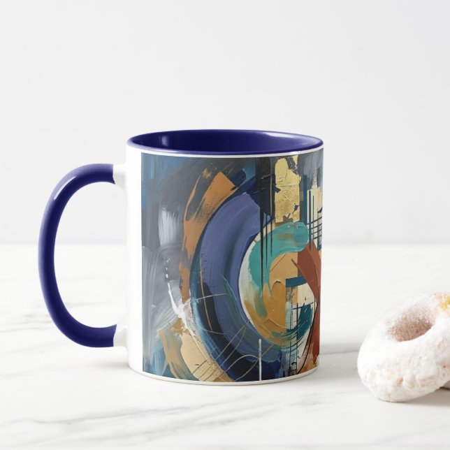 Abstrakte Kunst Kaffeetasse (Mit Donut)