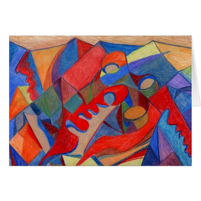 Abstrakte Kunst-Karten-Vorlage erfolgt in farbigen (Vorderseite (Horizontal))