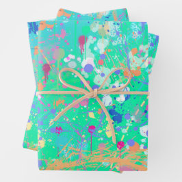 Abstrakte Kunst: Kleine Meerestiere Geschenkpapier Set