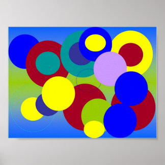 Abstrakte Kunst - Kreise zwischen Wolken Poster