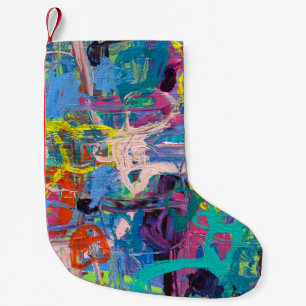 Abstrakte Kunst: Lebendiger Malerei-Ausdruck Kleiner Weihnachtsstrumpf