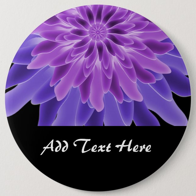 Abstrakte Kunst Lila Blume Button (Vorderseite)