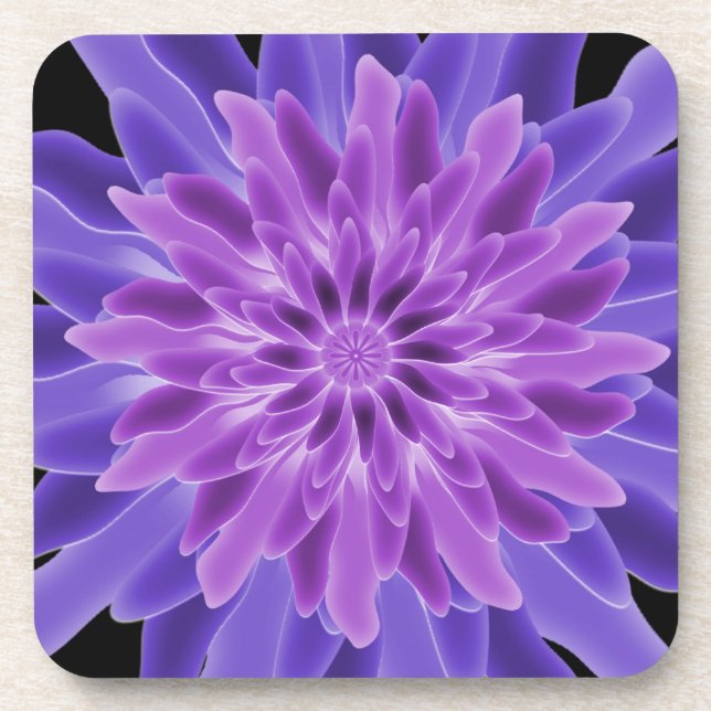 Abstrakte Kunst Lila Blume Untersetzer (Vorderseite)
