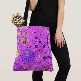 Abstrakte Kunst: Lila Glitch Tasche