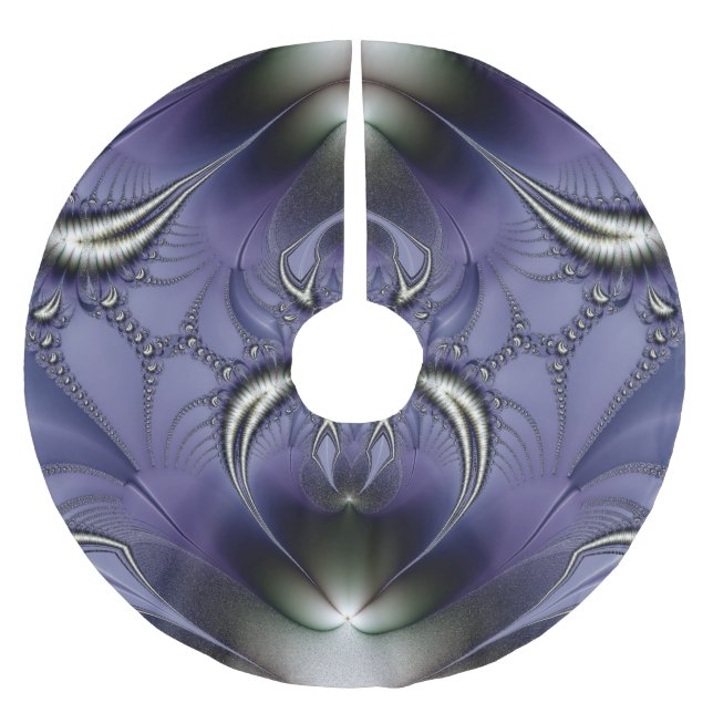 Abstrakte Kunst, Lila Ornament Polyester Weihnachtsbaumdecke (Vorderseite)