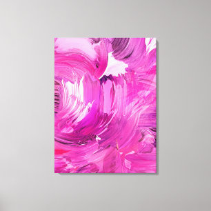 Abstrakte Kunst Lila Rosa Weiße Pinselstriche Leinwanddruck