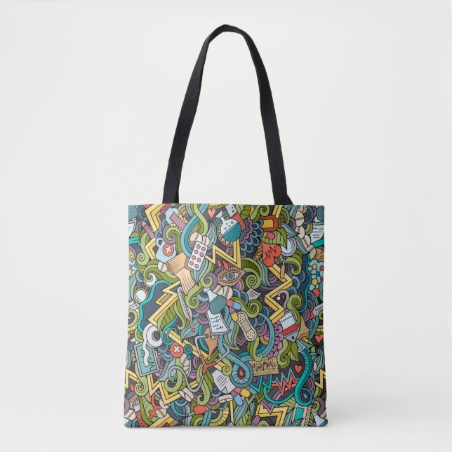 Abstrakte Kunst-medizinisches Ikonen-Muster Tasche (Vorderseite)