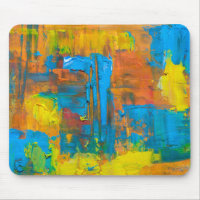 Abstrakte Kunst - mehrfarbiges Orange Abstrakt Acr