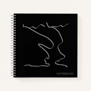 Abstrakte Kunst Minimalistische Gesicht Grau Schwa Notizbuch