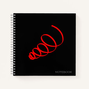 Abstrakte Kunst Minimalistische Spirale Schwarzes  Notizbuch