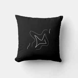 Abstrakte Kunst Minimalistische Weiße Schwarze Kis Kissen