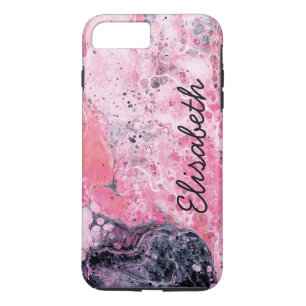 Abstrakte Kunst mit Acrylfarbe gießen rosa Case-Mate iPhone Hülle