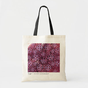 Abstrakte Kunst mit Blumen-Tasche - Burgunder-Rosa Tragetasche