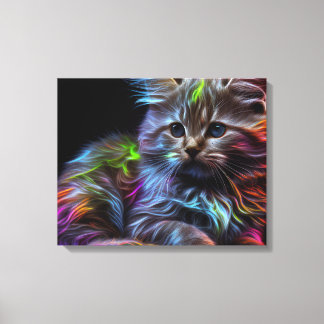 Abstrakte Kunst mit Cat Canvas Print Leinwanddruck