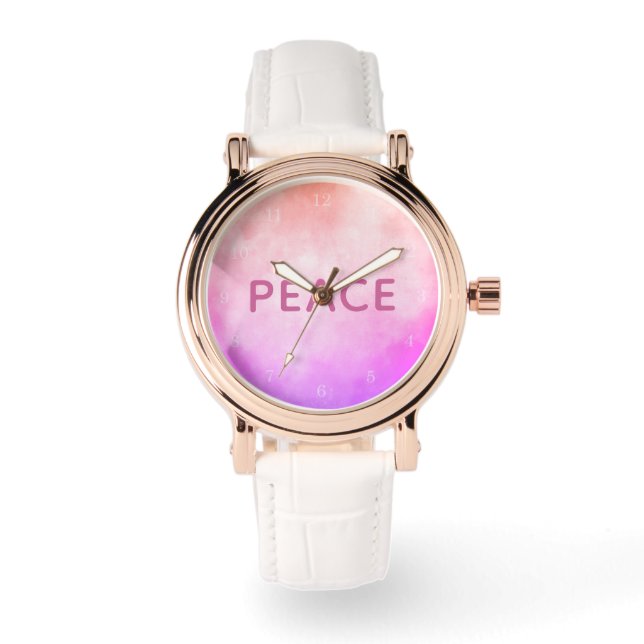 Abstrakte Kunst mit PEACE Armbanduhr (Vorderseite)