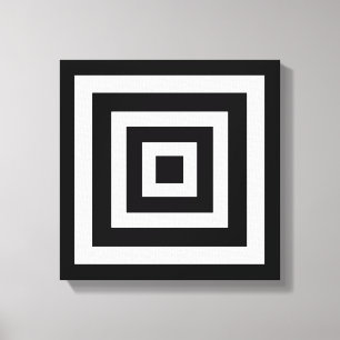 Abstrakte Kunst mit Quadraten in Schwarz & Weiß Leinwanddruck