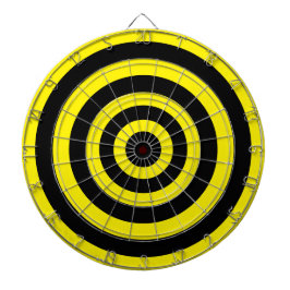 Abstrakte Kunst mit Zirkeln in Schwarz und Gelb Dartscheibe