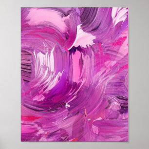 Abstrakte Kunst Moderne Lila Rosa Weiß Poster