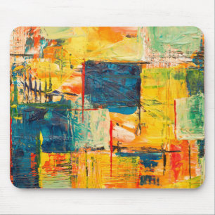 Abstrakte Kunst Multicfarbgelbes Abstraktes Akryll Mousepad