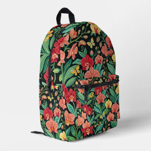 Abstrakte Kunst Orchideen Schmetterlinge Textil-Ru Bedruckter Rucksack