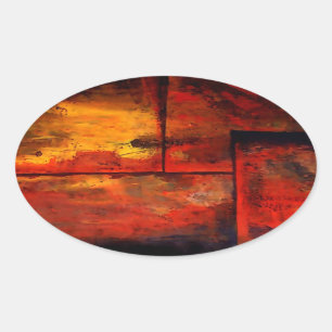 Abstrakte Kunst Ovaler Aufkleber