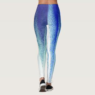 Abstrakte Kunst Pastell-Lavendel Blau Weiß Leggings