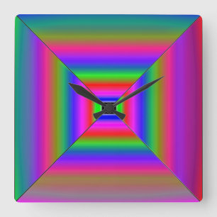 Abstrakte Kunst Quadratische Wanduhr