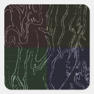 Abstrakte Kunst Quadratischer Aufkleber