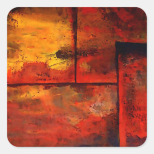 Abstrakte Kunst Quadratischer Aufkleber