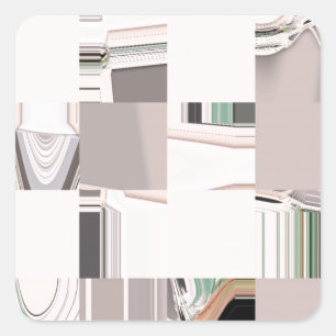 Abstrakte Kunst Quadratischer Aufkleber