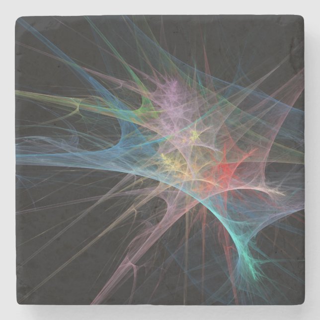 Abstrakte Kunst Regenbogen Eis Steinuntersetzer (Vorderseite)