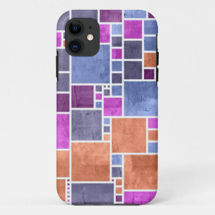 Abstrakte Kunst Retro-Quadrate Vintag iPhone 11 Hülle