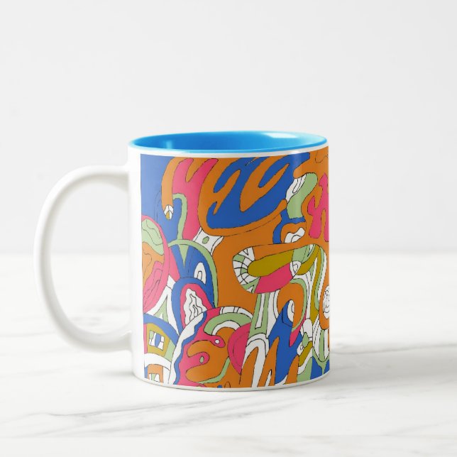 abstrakte Kunst "Rolling Sky" Zweifarbige Tasse (Links)