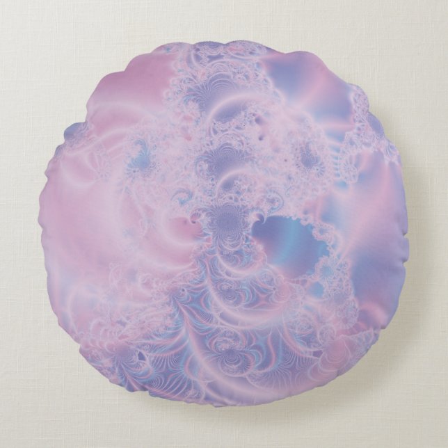 Abstrakte Kunst rosa Rundes Kissen (Vorderseite)