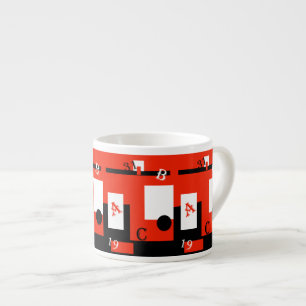 Abstrakte Kunst Rot Schwarz Weiß Espresso-Kaffeeta Espressotasse
