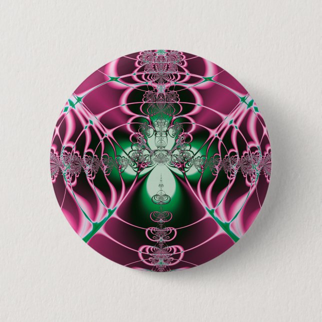 Abstrakte Kunst Rote Blume Button (Vorderseite)