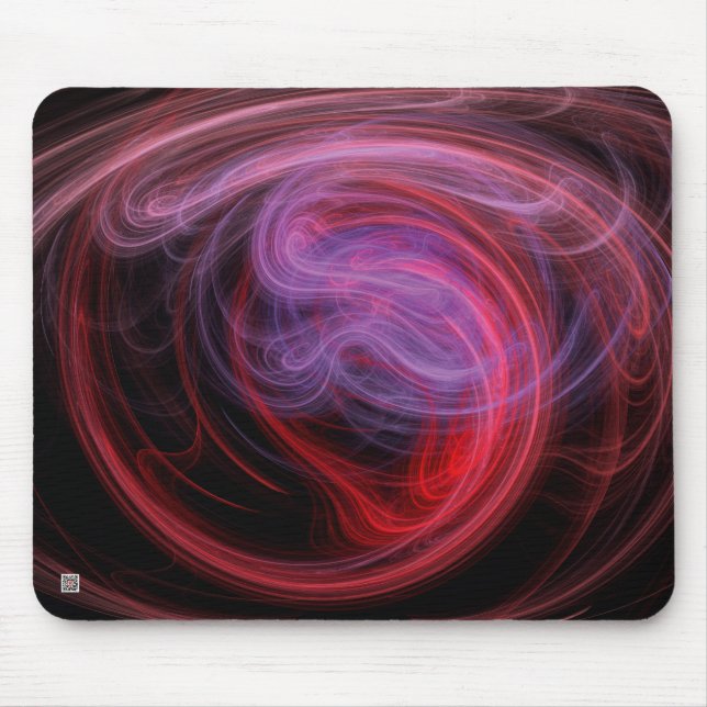 Abstrakte Kunst Rote Welle Mousepad (Vorne)