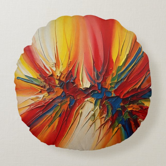 Abstrakte Kunst Rundes Kissen (Vorderseite)