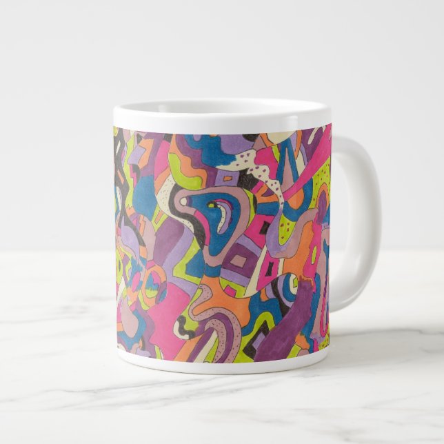 abstrakte Kunst "Samba" Jumbo-Tasse (Vorderseite Rechts)