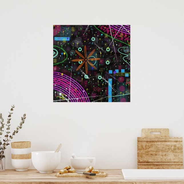 Abstrakte Kunst: Satellit  Poster (Küche)