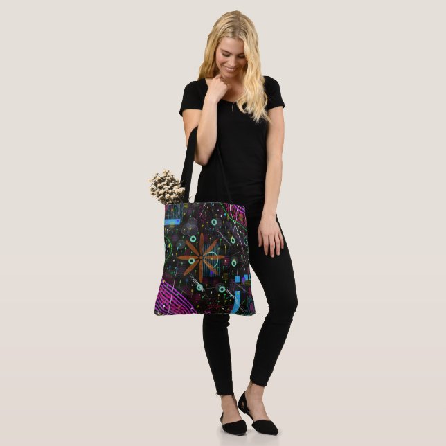 Abstrakte Kunst: Satellit  Tasche (Am Model)