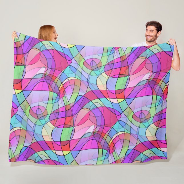 Abstrakte Kunst - Schnürsenkel Nahtloses Muster 1 Fleecedecke (Beispiel)