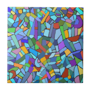 Abstrakte Kunst Schöne farbenfrohe blaue Mosaike Fliese