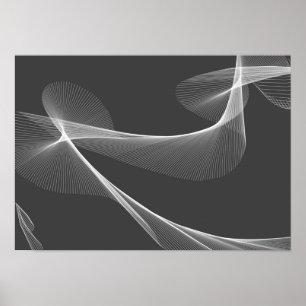 Abstrakte Kunst - Schwarz und Weiß Poster