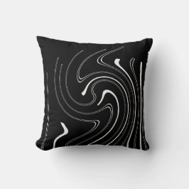 Abstrakte Kunst Schwarz-weiße Linien Twirt Minimal Kissen