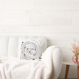 Abstrakte Kunst Schwarz-weiße Linien Twirt Minimal Kissen