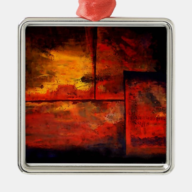 Abstrakte Kunst Silbernes Ornament (Vorne)