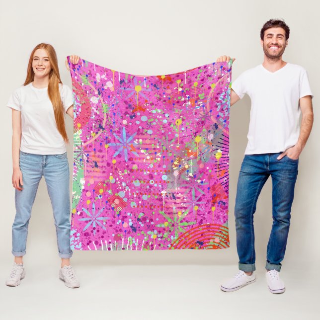 Abstrakte Kunst: Sommerträume Fleecedecke (Beispiel)